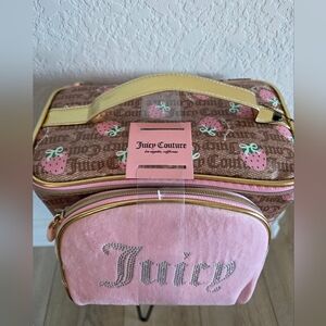 NWT Juicy Couture Strawberry With Bow Travel Cosmetic Bags